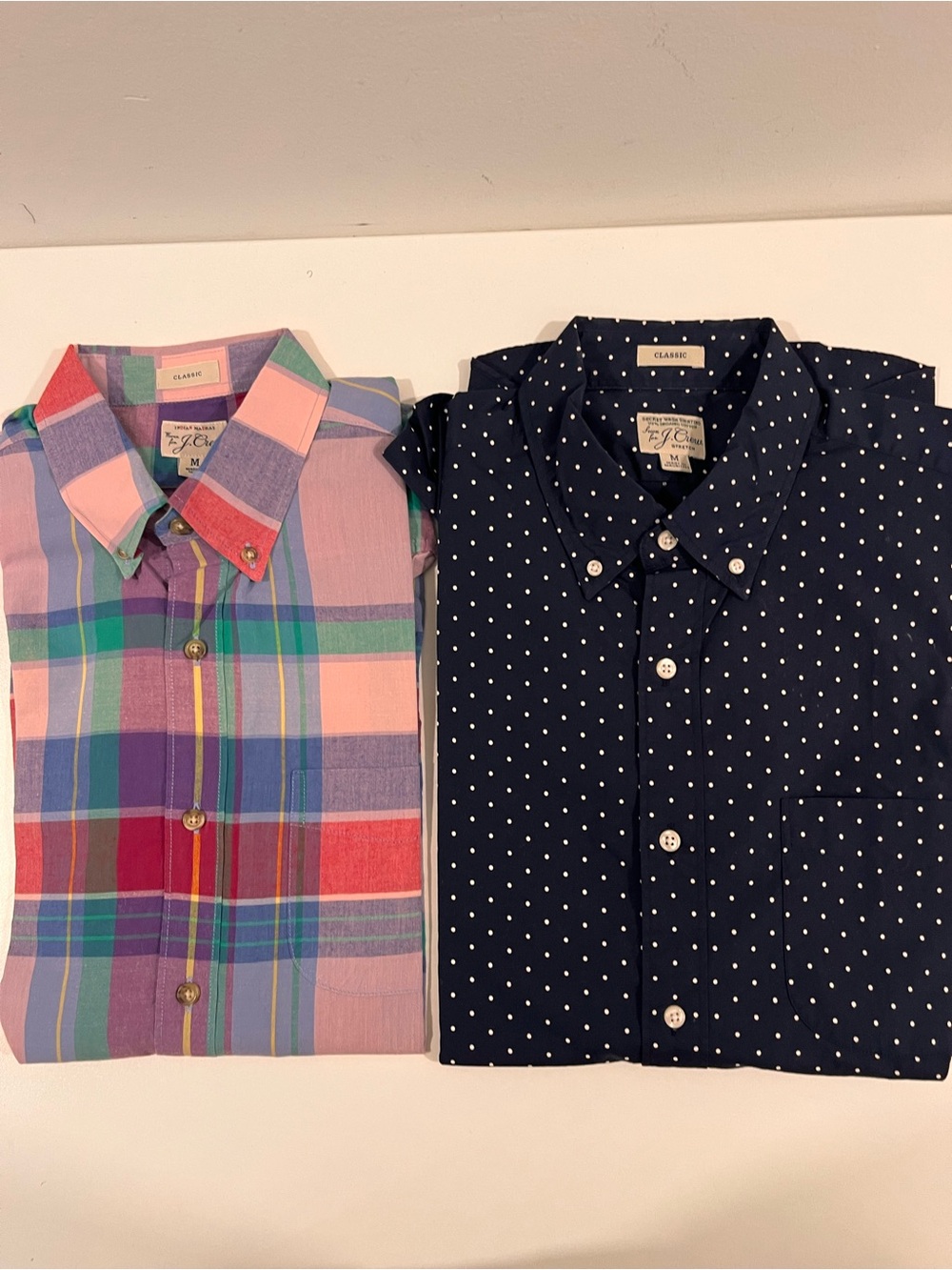 J. Crew Men's Classic Fit Button-Front Shirts (2), size M